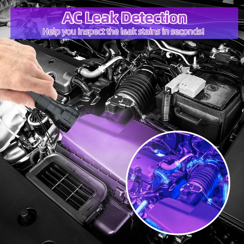 COSOOS Air Conditioner Leak Detector Tool  AC Leak Detector Kit  UV Light for AC UV Dye Leak Detection  Oil Dye Leak Detector with Protective Glasses - Image 2